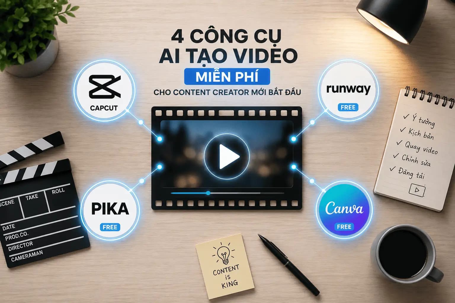 4 công cụ AI tạo video miễn phí cho content creator
