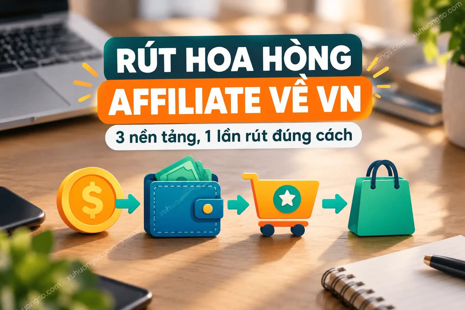 Rút hoa hồng Affiliate Marketing về Việt Nam qua Accesstrade, TikTok Shop và Shopee