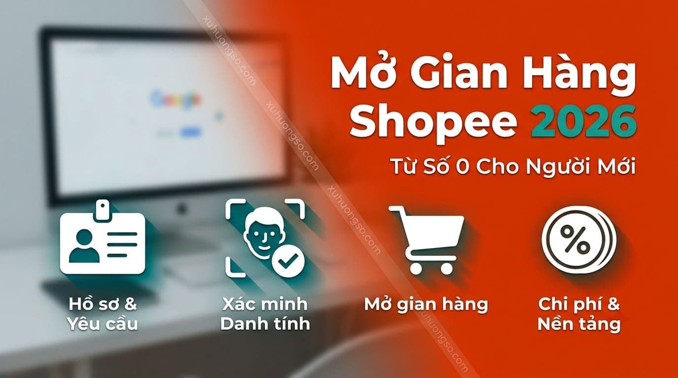 Mở gian hàng Shopee 2026 — giấy tờ cần chuẩn bị, xác thực, phí sàn